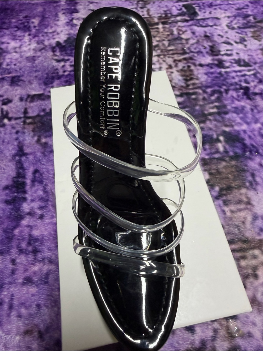 Cape Robbin Kim Sexy Clear Platform Stiletto Heels Black Size 6 NEW